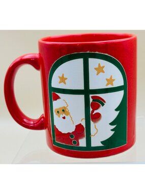 Waechtersbach Santa At The Window Red Christmas Mug Made In Germany